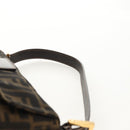 FENDI Zucca Canvas Mamma Baguette Shoulder Bag Black Brown Auth 157134V-14