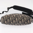 Christian Dior Trotter Canvas Oblique Schultertasche Schwarz Silber Auth 157136-6