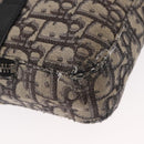 Christian Dior Trotter Canvas Oblique Schultertasche Schwarz Silber Auth 157136-9