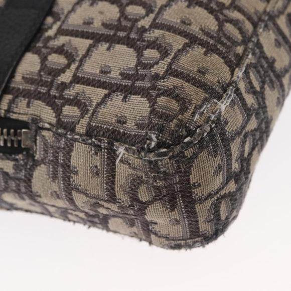 Christian Dior Trotter Canvas Oblique Schultertasche Schwarz Silber Auth 157136
