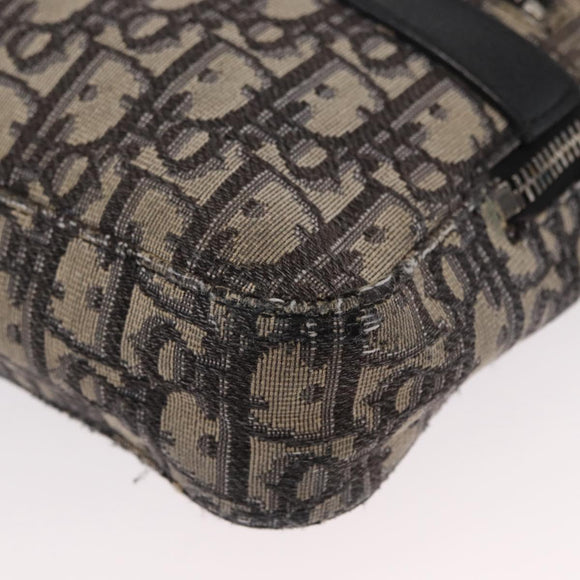 Christian Dior Trotter Canvas Oblique Schultertasche Schwarz Silber Auth 157136