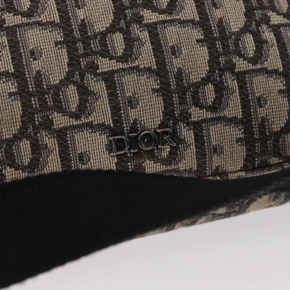 Christian Dior Trotter Canvas Oblique Schultertasche Schwarz Silber Auth 157136