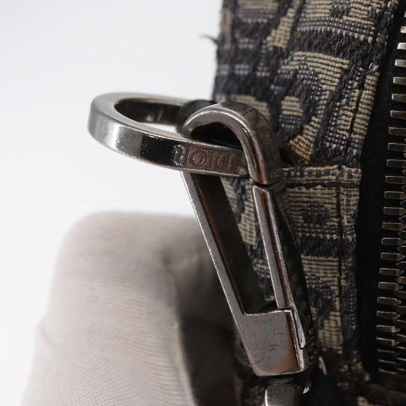 Christian Dior Trotter Canvas Oblique Schultertasche Schwarz Silber Auth 157136