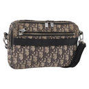 Christian Dior Trotter Canvas Oblique Schultertasche Schwarz Silber Auth 157136-1