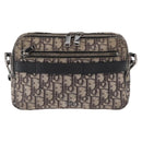Christian Dior Trotter Canvas Oblique Schultertasche Schwarz Silber Auth 157136-13