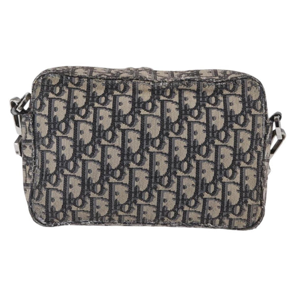 Christian Dior Trotter Canvas Oblique Schultertasche Schwarz Silber Auth 157136