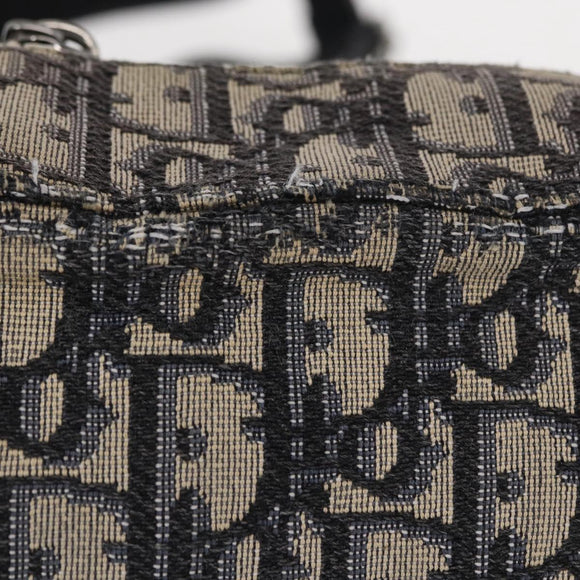 Christian Dior Trotter Canvas Oblique Schultertasche Schwarz Silber Auth 157136