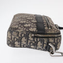 Christian Dior Trotter Canvas Oblique Schultertasche Schwarz Silber Auth 157136-4