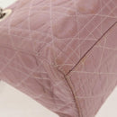 Christian Dior Canage Hand Bag Nylon 2way Pink Silver Auth 157137-16