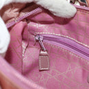Christian Dior Canage Hand Bag Nylon 2way Pink Silver Auth 157137-22