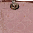 Christian Dior Canage Hand Bag Nylon 2way Pink Silver Auth 157137-2