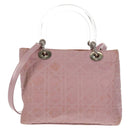 Christian Dior Canage Hand Bag Nylon 2way Pink Silver Auth 157137-3