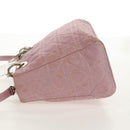 Christian Dior Canage Hand Bag Nylon 2way Pink Silver Auth 157137-4