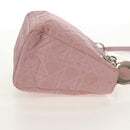 Christian Dior Canage Hand Bag Nylon 2way Pink Silver Auth 157137-5