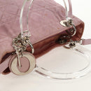 Christian Dior Canage Hand Bag Nylon 2way Pink Silver Auth 157137-7