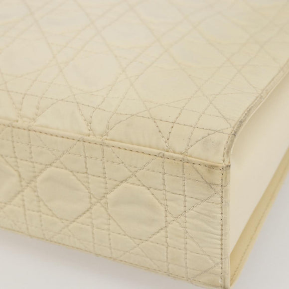 Christian Dior Canage Tote Bag Nylon Beige Auth 157138