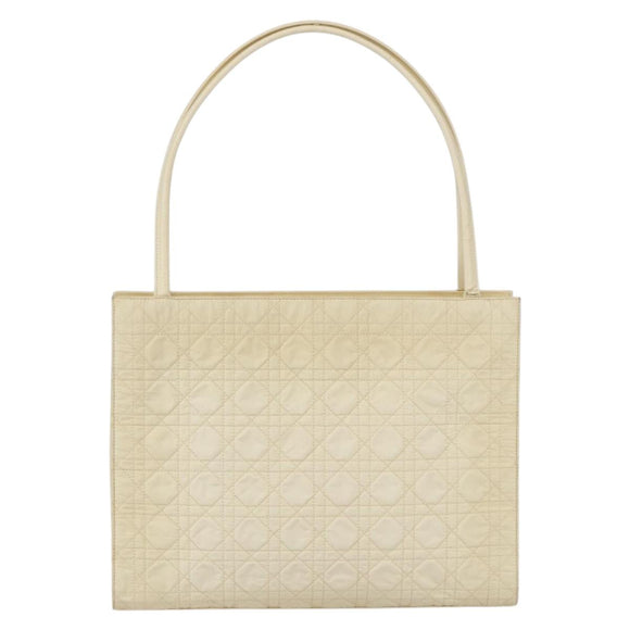 Christian Dior Canage Tote Bag Nylon Beige Auth 157138