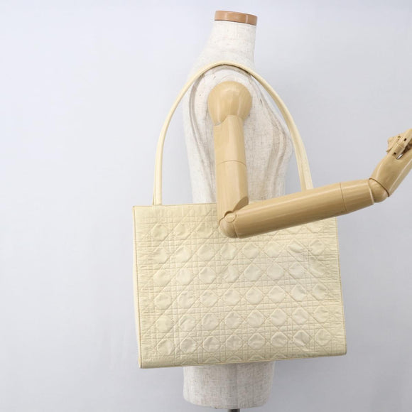 Christian Dior Canage Tote Bag Nylon Beige Auth 157138