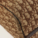 Christian Dior Trotter Canvas Boston Bag Beige Gold Auth 157139-10