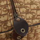 Christian Dior Trotter Canvas Boston Bag Beige Gold Auth 157139-16