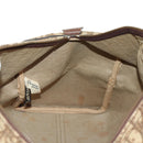Christian Dior Trotter Canvas Boston Bag Beige Gold Auth 157139-18