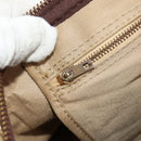 Christian Dior Trotter Canvas Boston Bag Beige Gold Auth 157139-22