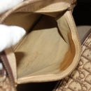 Christian Dior Trotter Canvas Boston Bag Beige Gold Auth 157139-23