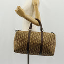 Christian Dior Trotter Canvas Boston Bag Beige Gold Auth 157139-24