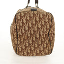 Christian Dior Trotter Canvas Boston Bag Beige Gold Auth 157139-4