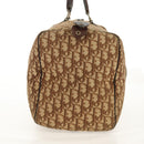 Christian Dior Trotter Canvas Boston Bag Beige Gold Auth 157139-5