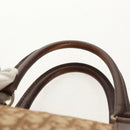 Christian Dior Trotter Canvas Boston Bag Beige Gold Auth 157139-8
