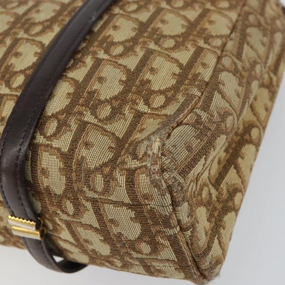 Christian Dior Trotter Canvas Handtasche Beige Gold Auth 157140