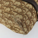Christian Dior Trotter Canvas Handtasche Beige Gold Auth 157140-15
