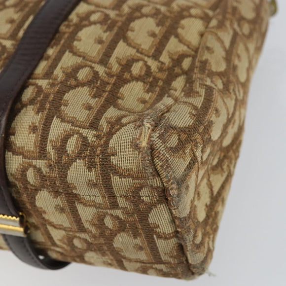 Christian Dior Trotter Canvas Handtasche Beige Gold Auth 157140