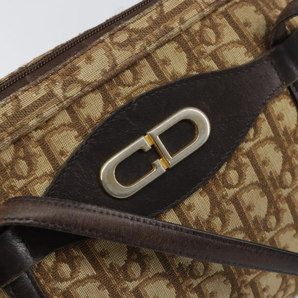 Christian Dior Trotter Canvas Handtasche Beige Gold Auth 157140