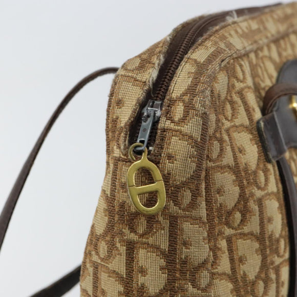 Christian Dior Trotter Canvas Handtasche Beige Gold Auth 157140