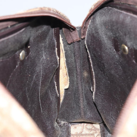 Christian Dior Trotter Canvas Hand Bag Beige Gold Auth 157140