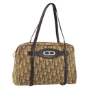 Christian Dior Trotter Canvas Handtasche Beige Gold Auth 157140-1