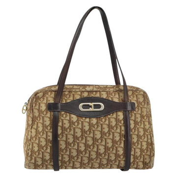 Christian Dior Trotter Canvas Hand Bag Beige Gold Auth 157140 - 0