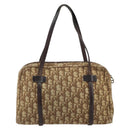 Christian Dior Trotter Canvas Handtasche Beige Gold Auth 157140-2