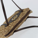 Christian Dior Trotter Canvas Handtasche Beige Gold Auth 157140-6