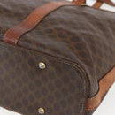 CELINE Macadam Canvas Tote Bag PVC Leather Brown Gold Auth 157141-15