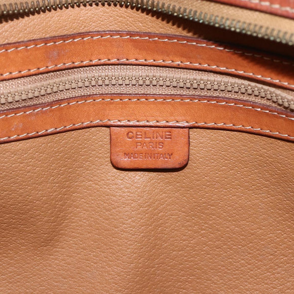 CELINE Macadam Canvas Tote Bag PVC Leather Brown Gold Auth 157141