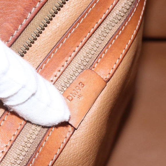 CELINE Macadam Canvas Tote Bag PVC Leather Brown Gold Auth 157141