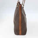 CELINE Macadam Canvas Tote Bag PVC Leather Brown Gold Auth 157141-3
