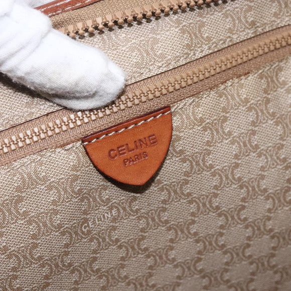 CELINE Macadam Canvas Tote Bag PVC Beige Auth 157142