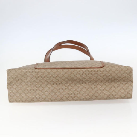CELINE Macadam Canvas Tote Bag PVC Beige Auth 157142
