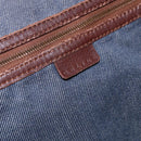 CELINE Paris Macadam Canvas Tote Bag Blue Gold Auth 157143-12