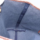 CELINE Paris Macadam Canvas Tote Bag Blue Gold Auth 157143-18