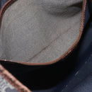 CELINE Paris Macadam Canvas Tote Bag Blue Gold Auth 157143-11